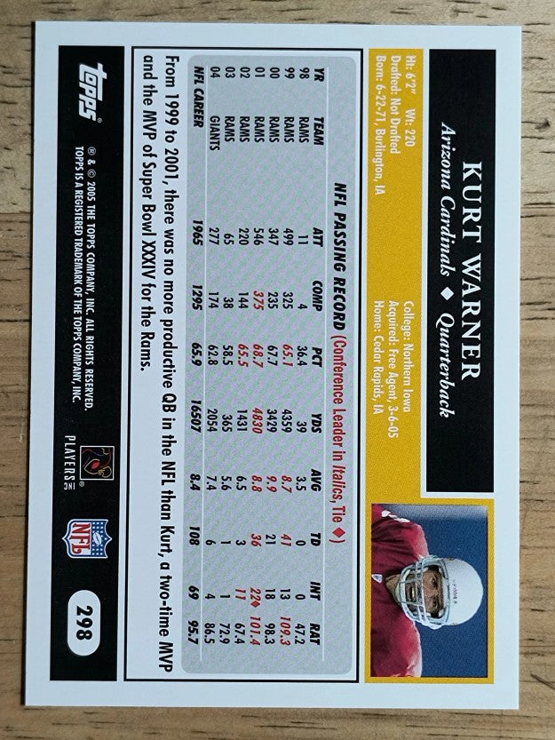 2005 Topps #298 Kurt Warner