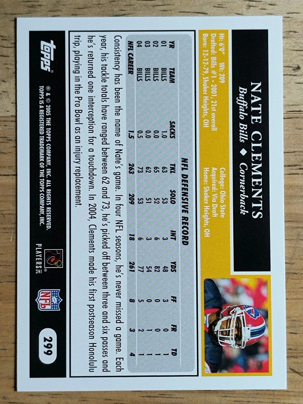 2005 Topps #299 Nate Clements