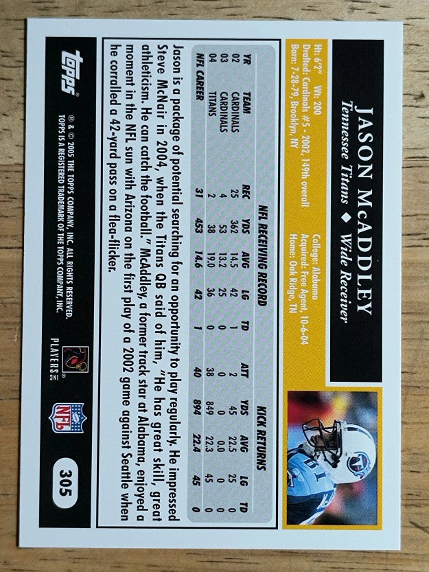 2005 Topps #305 Jason McAddley