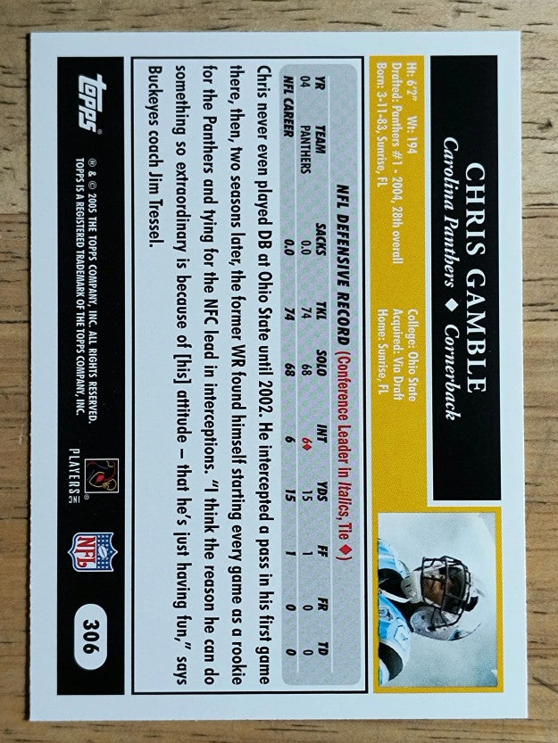 2005 Topps #306 Chris Gamble