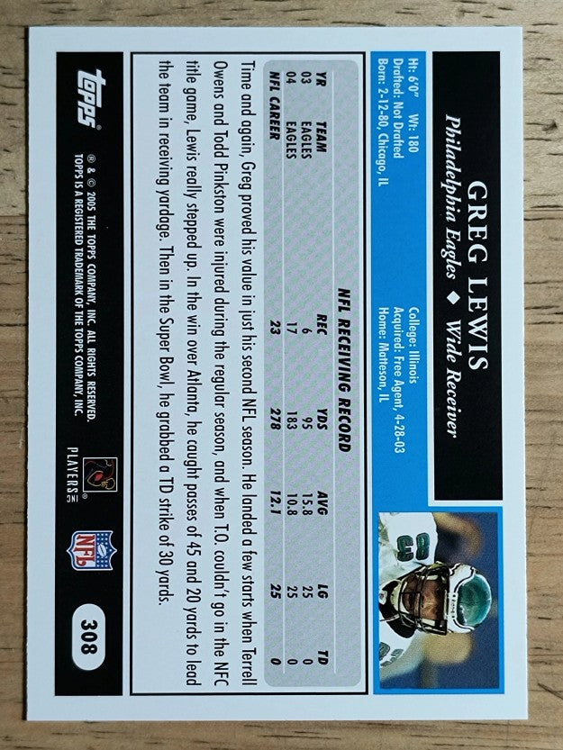2005 Topps #308 Greg Lewis
