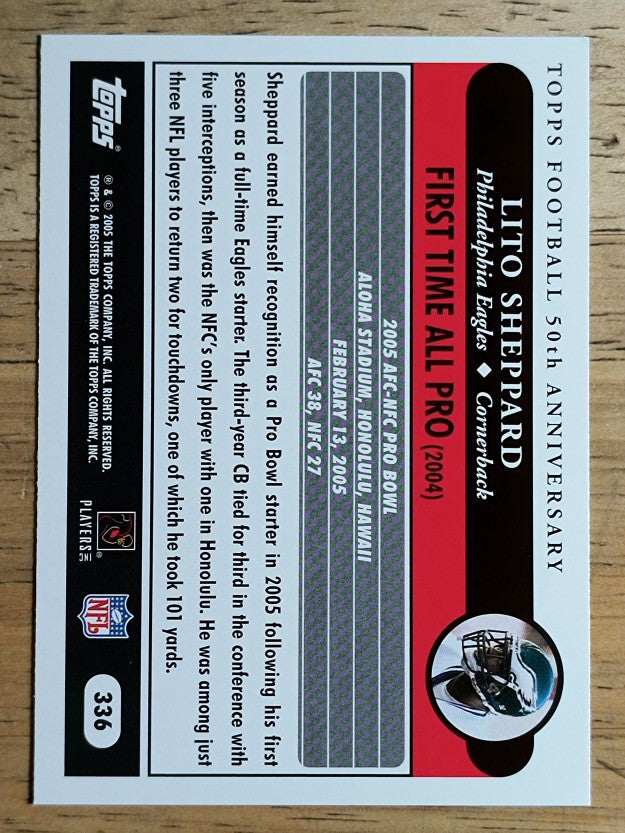 2005 Topps #336 Lito Sheppard AP
