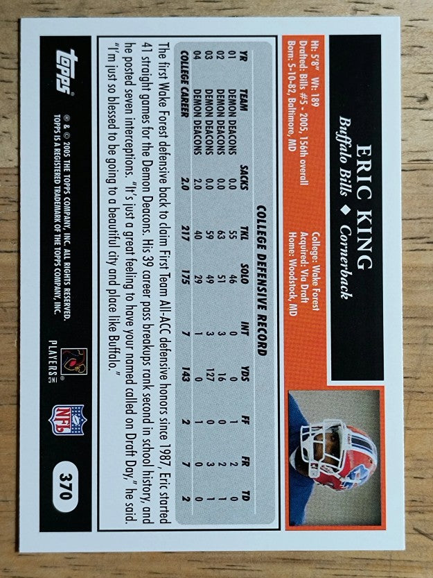 2005 Topps #370 Eric King RC