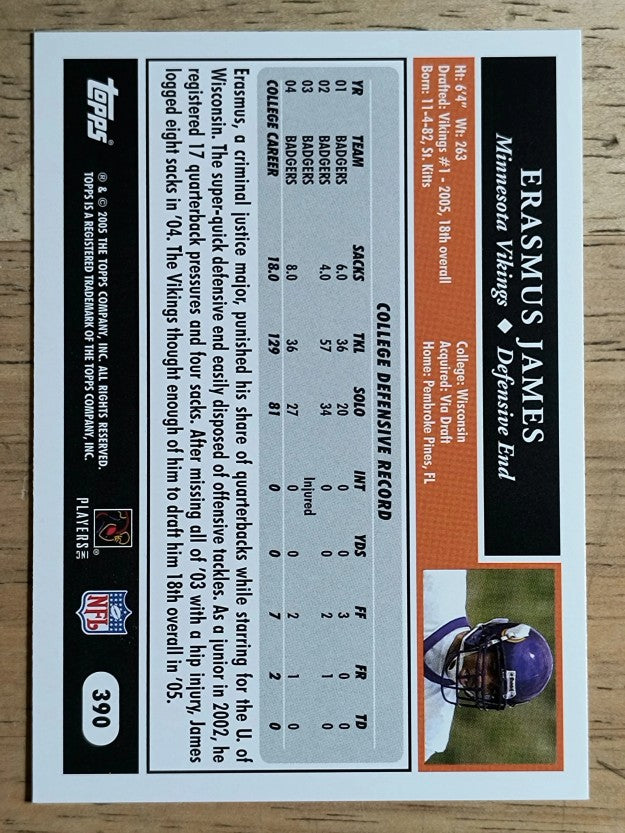 2005 Topps #390 Erasmus James RC