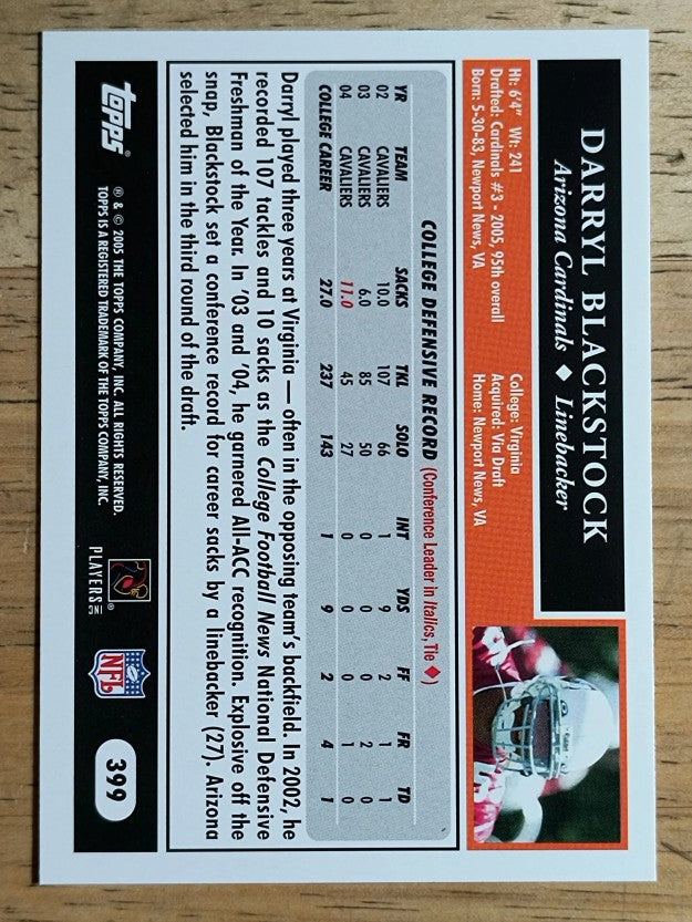 2005 Topps #399 Darryl Blackstock RC
