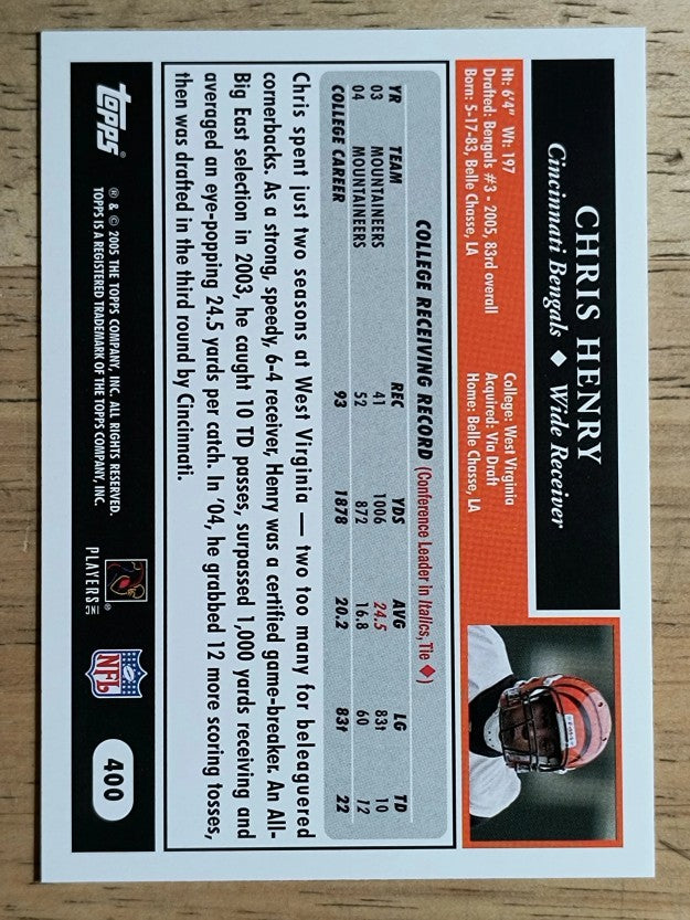 2005 Topps #400 Chris Henry RC