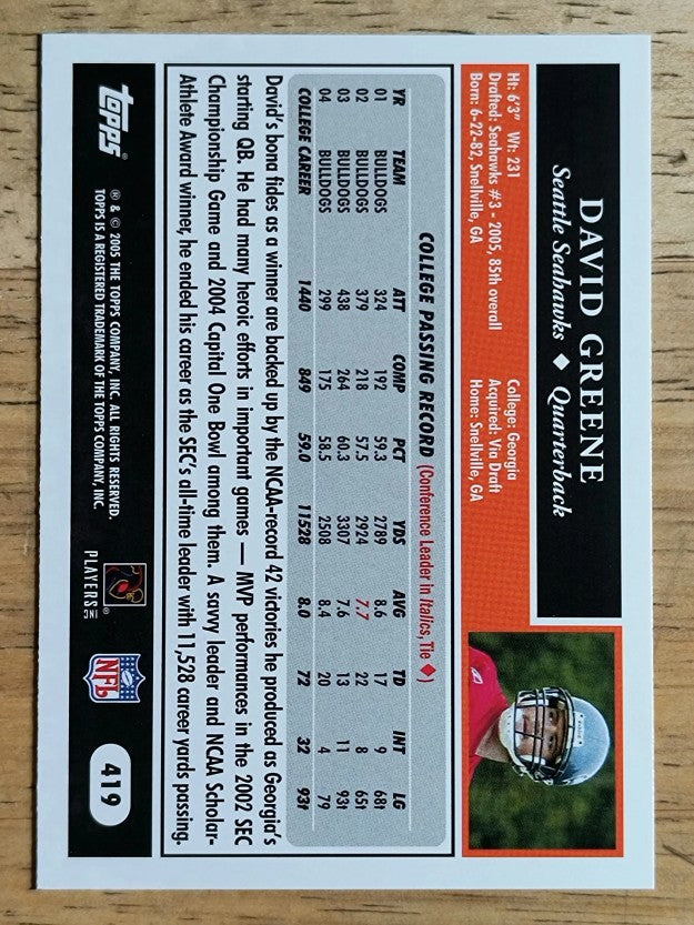 2005 Topps #419 David Greene RC