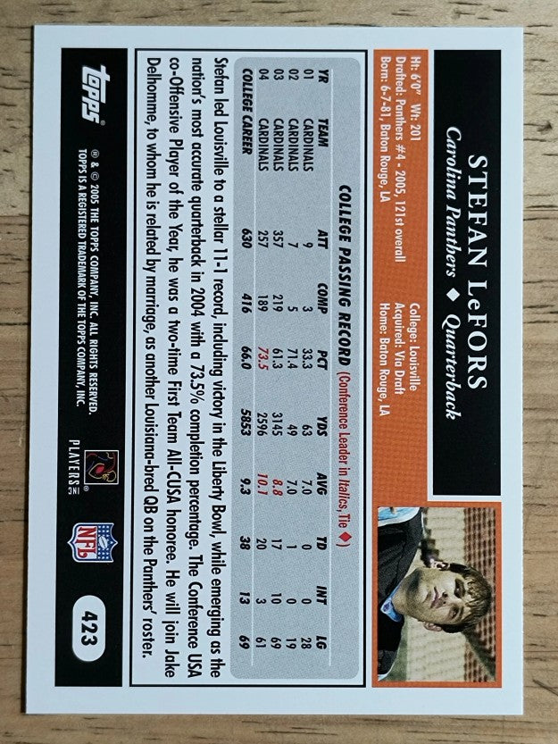 2005 Topps #423 Stefan LeFors RC