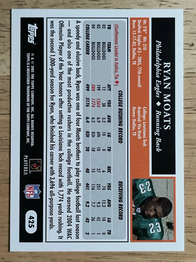 2005 Topps #425 Ryan Moats RC