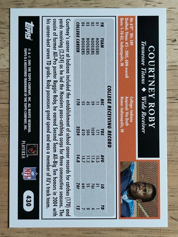 2005 Topps #430 Courtney Roby RC
