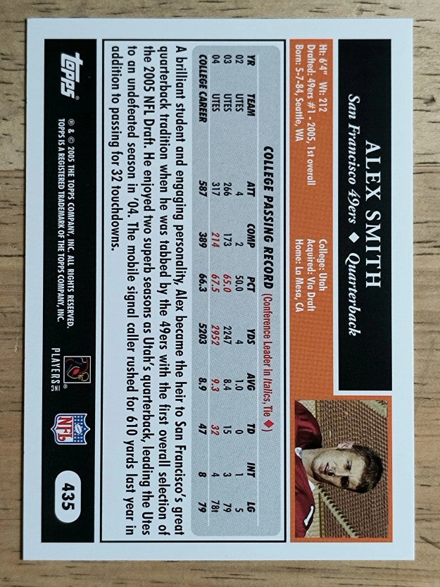 2005 Topps #435 Alex Smith QB RC