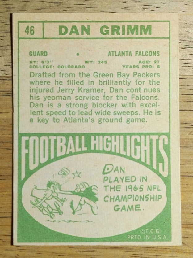 1968 Topps #46 Dan Grimm (EX)