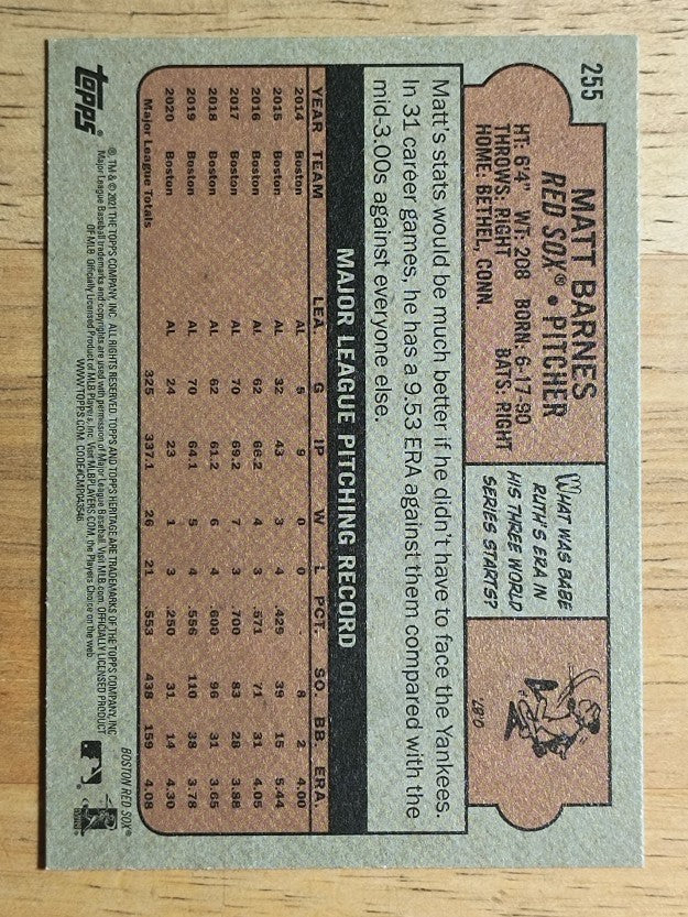 2021 Topps Heritage #255 Matt Barnes