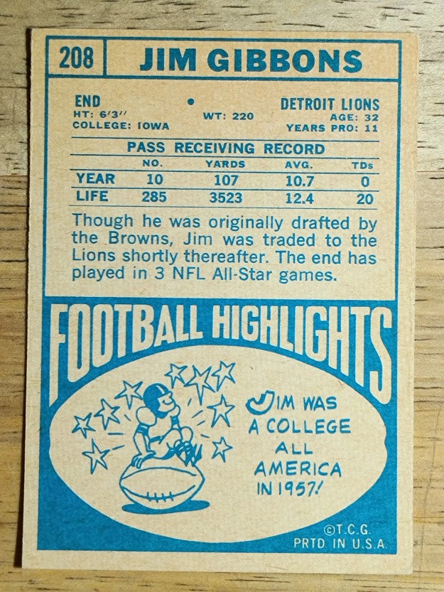 1968 Topps #208 Jim Gibbons (EXMT)