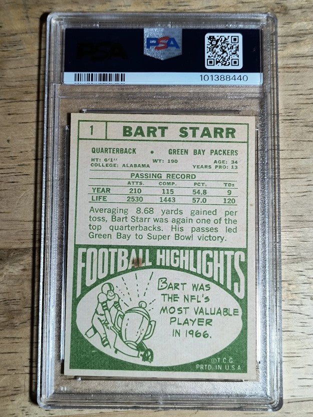 1968 Topps #1 Bart Starr (PSA 7 NM)