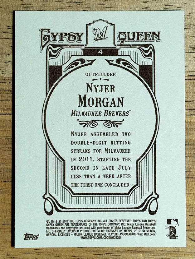 2012 Topps Gypsy Queen #4 Nyjer Morgan