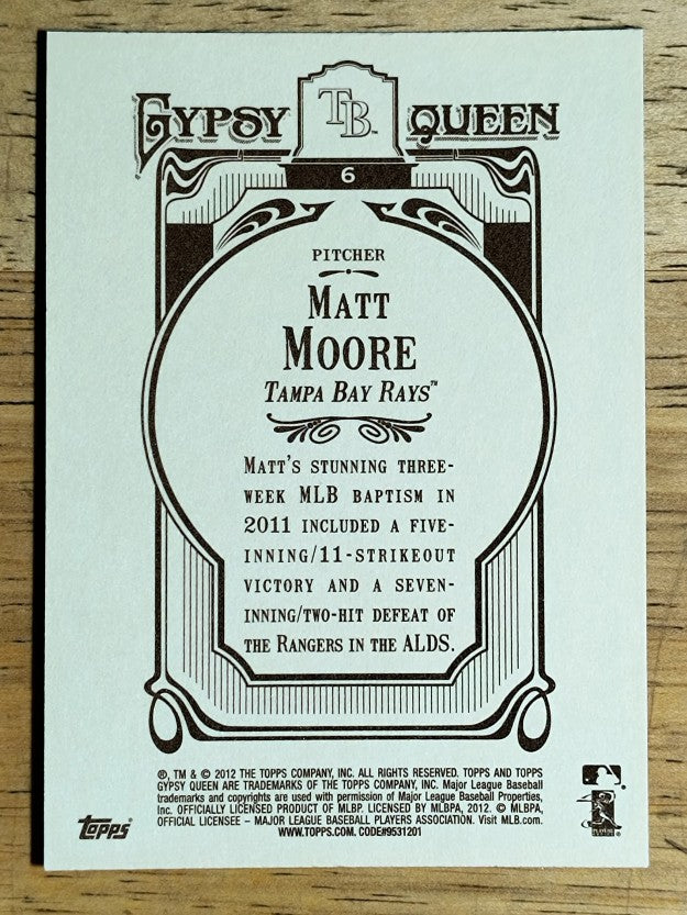 2012 Topps Gypsy Queen #6A Matt Moore RC