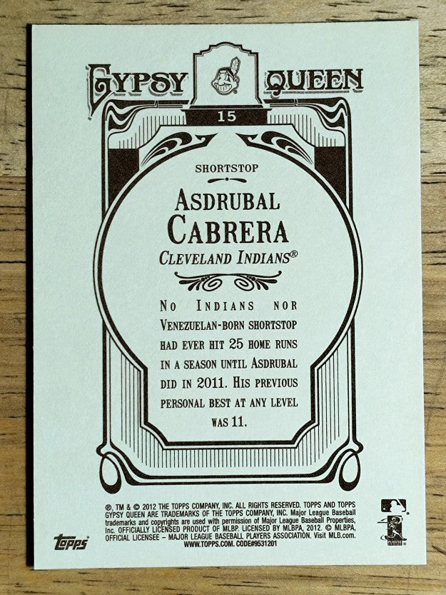 2012 Topps Gypsy Queen #15 Asdrubal Cabrera