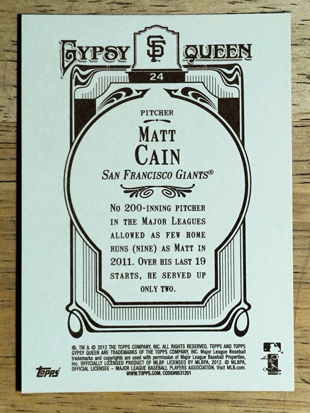 2012 Topps Gypsy Queen #24 Matt Cain