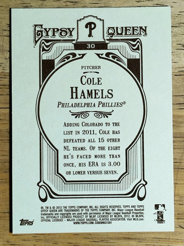 2012 Topps Gypsy Queen #30 Cole Hamels