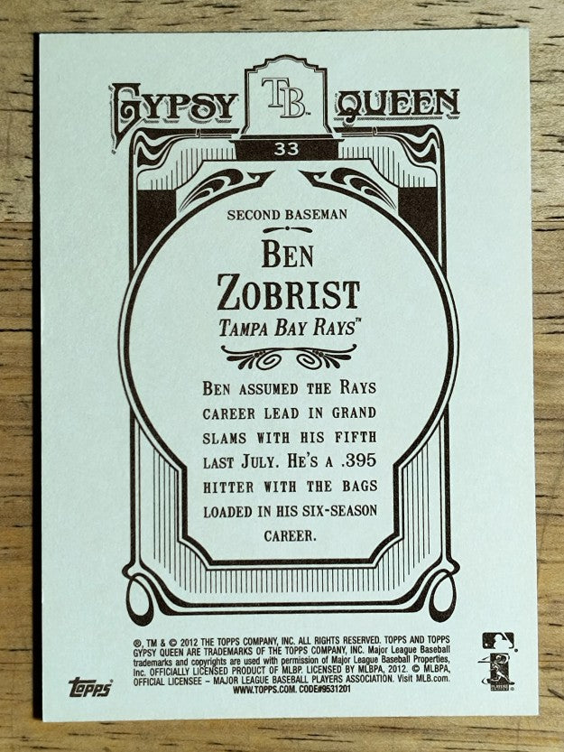 2012 Topps Gypsy Queen #33 Ben Zobrist