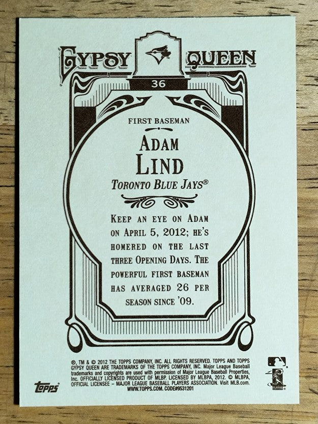 2012 Topps Gypsy Queen #36 Adam Lind