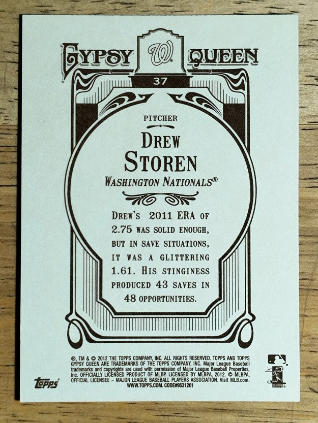 2012 Topps Gypsy Queen #37 Drew Storen