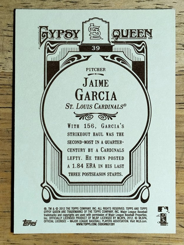 2012 Topps Gypsy Queen #39 Jaime Garcia