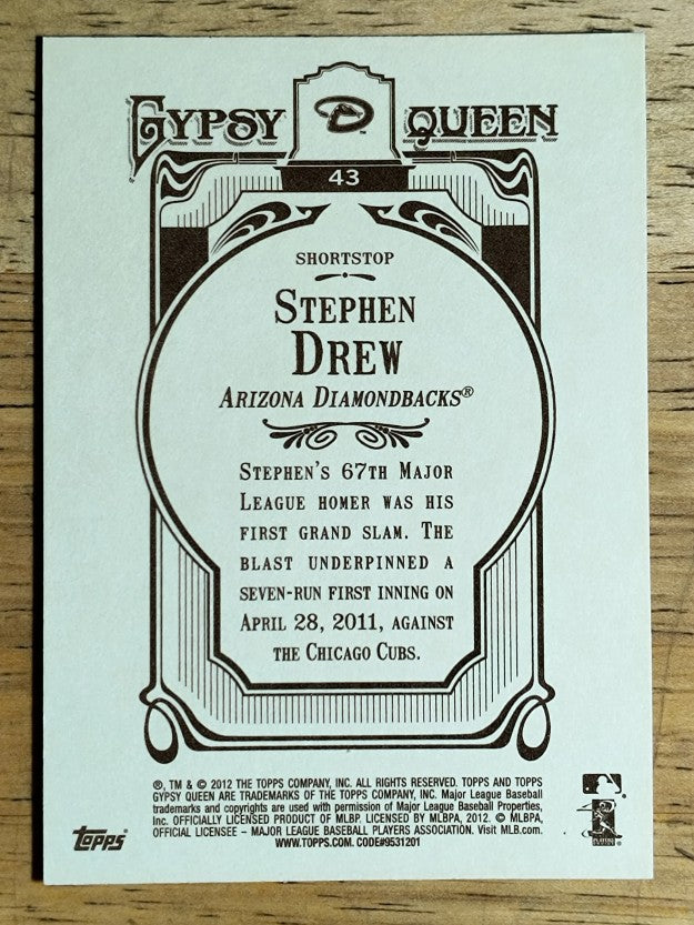 2012 Topps Gypsy Queen #43 Stephen Drew