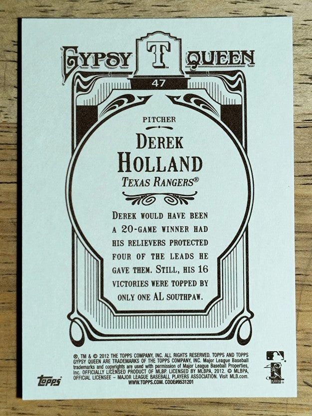 2012 Topps Gypsy Queen #47 Derek Holland