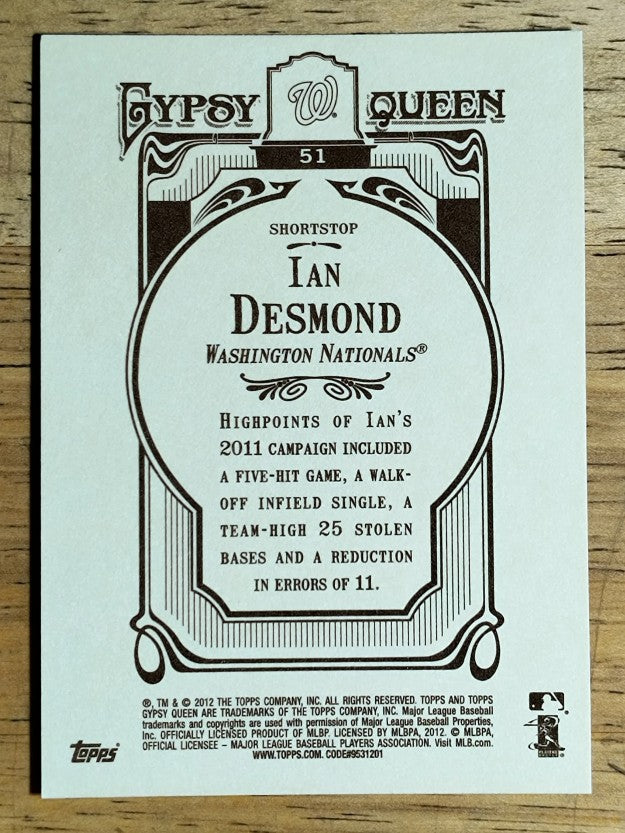 2012 Topps Gypsy Queen #51 Ian Desmond