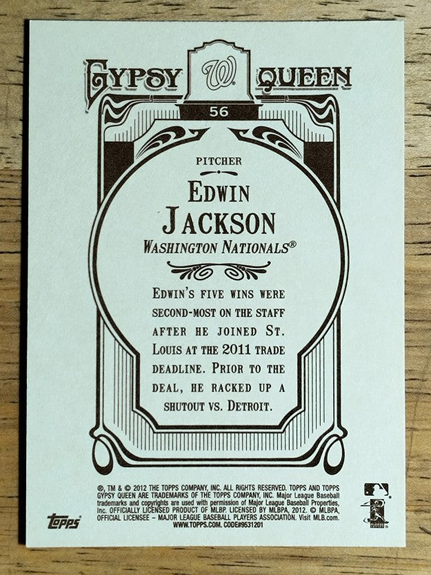 2012 Topps Gypsy Queen #56 Edwin Jackson