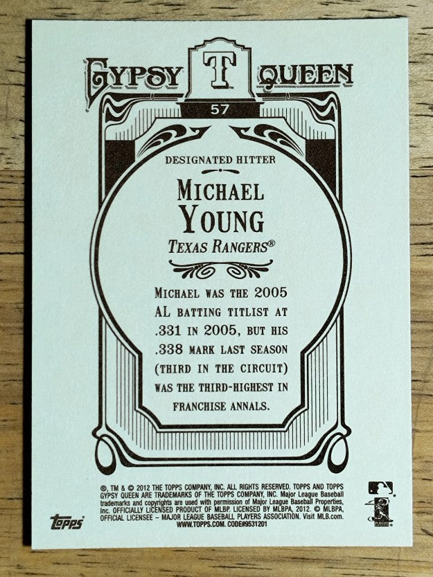 2012 Topps Gypsy Queen #57 Michael Young