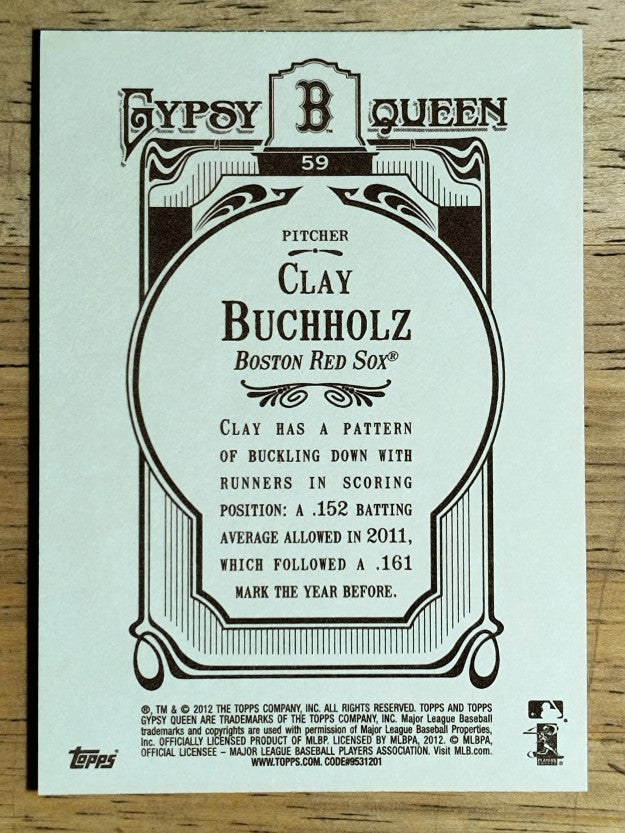 2012 Topps Gypsy Queen #59 Clay Buchholz