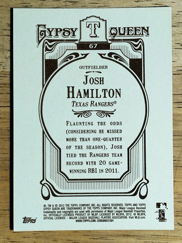 2012 Topps Gypsy Queen #67A Josh Hamilton