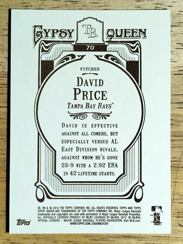 2012 Topps Gypsy Queen #70 David Price