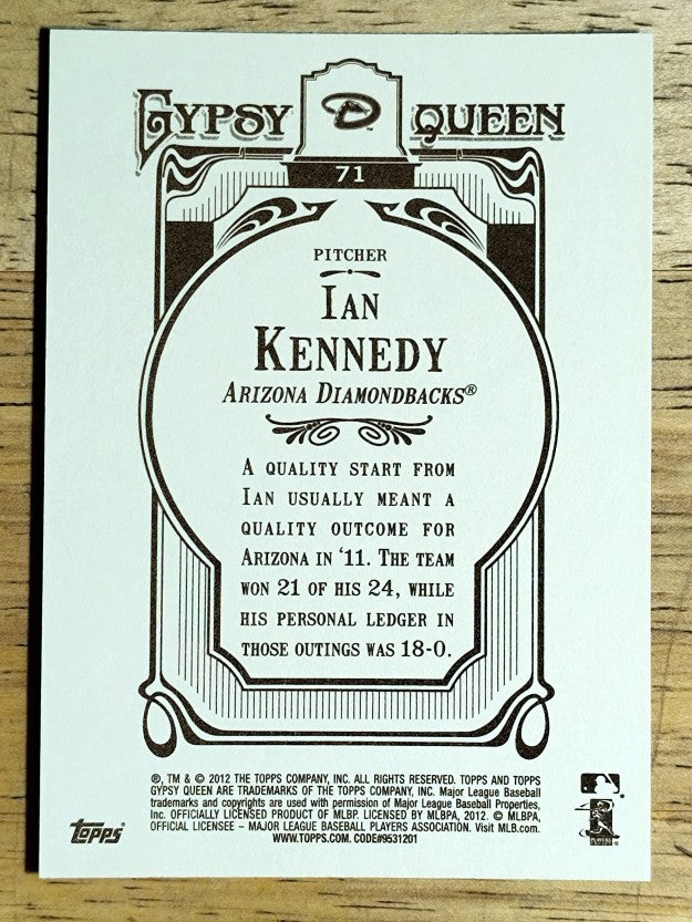 2012 Topps Gypsy Queen #71A Ian Kennedy