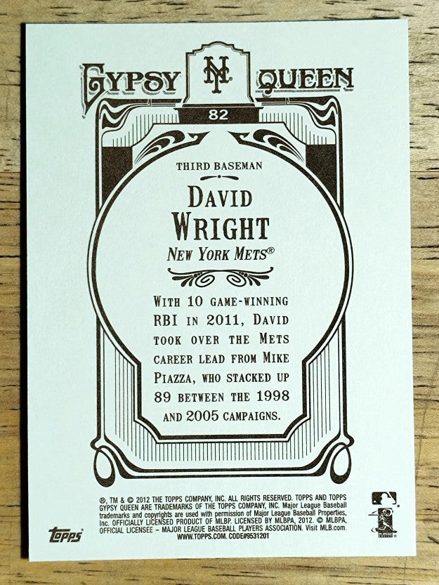 2012 Topps Gypsy Queen #82 David Wright