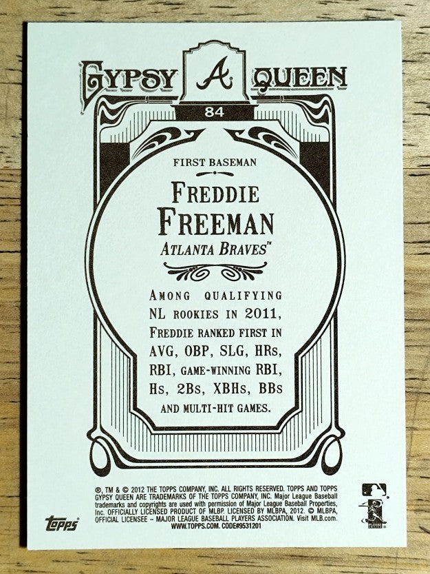 2012 Topps Gypsy Queen #84A Freddie Freeman