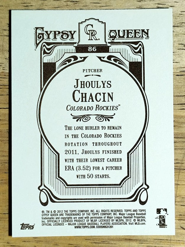 2012 Topps Gypsy Queen #86 Jhoulys Chacin