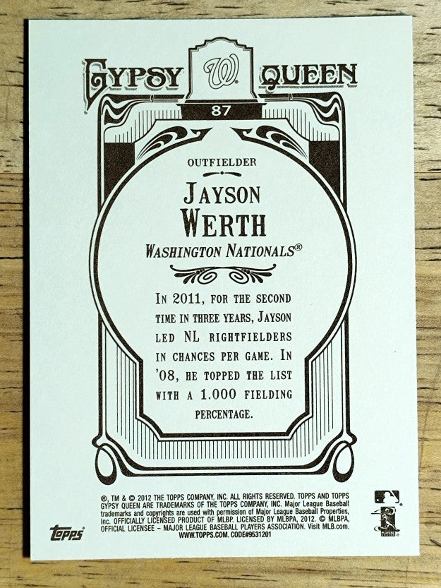 2012 Topps Gypsy Queen #87 Jayson Werth