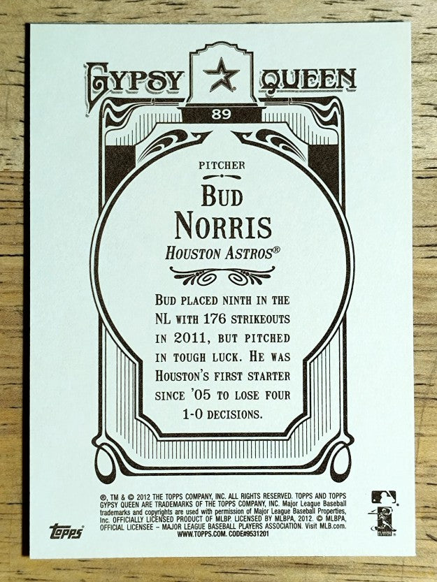 2012 Topps Gypsy Queen #89 Bud Norris