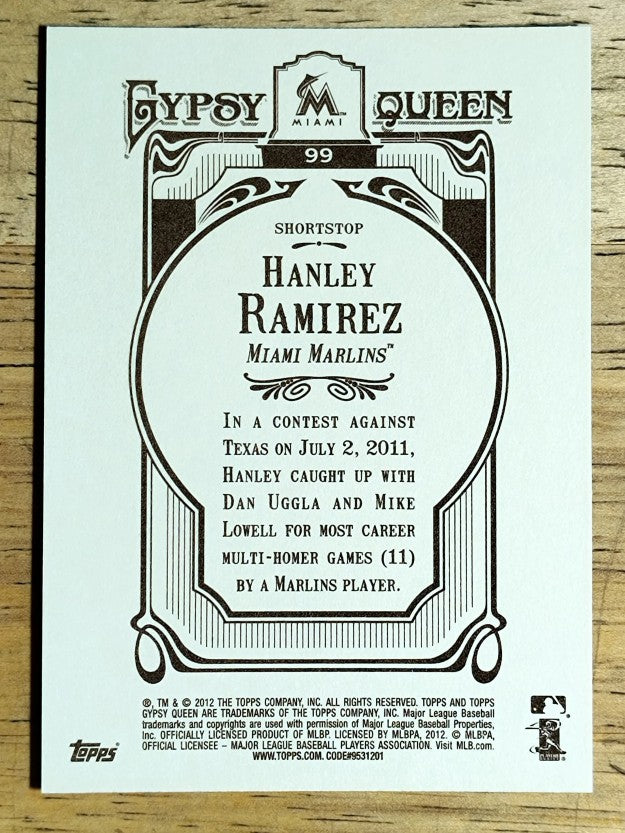 2012 Topps Gypsy Queen #99 Hanley Ramirez