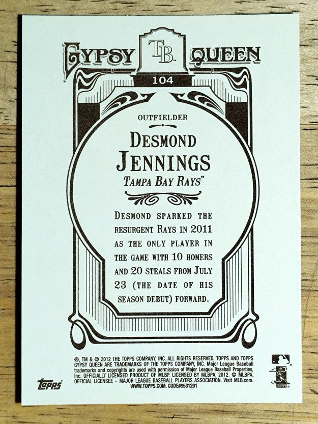 2012 Topps Gypsy Queen #104 Desmond Jennings