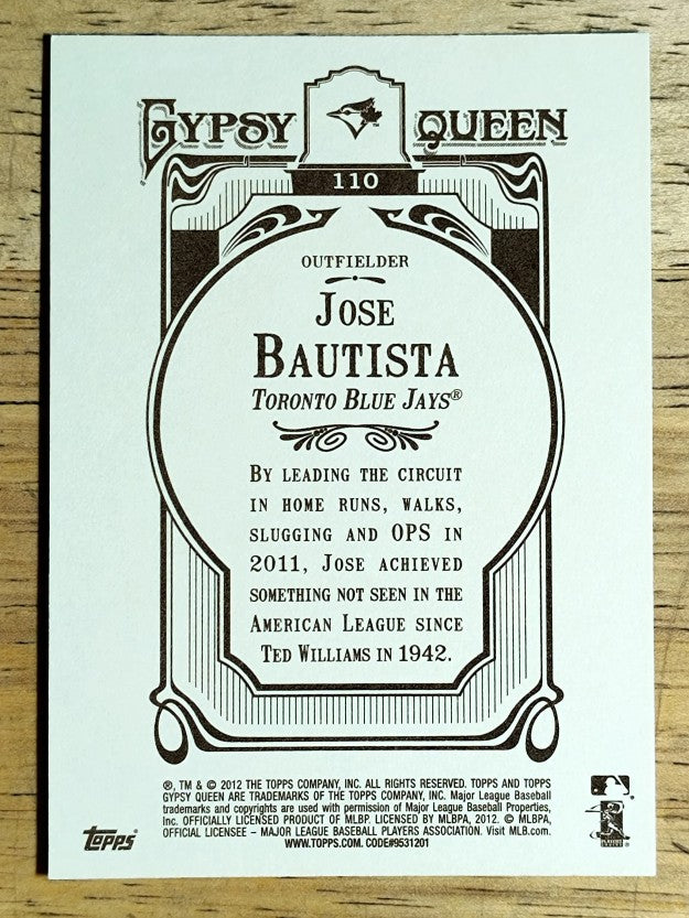 2012 Topps Gypsy Queen #110A Jose Bautista