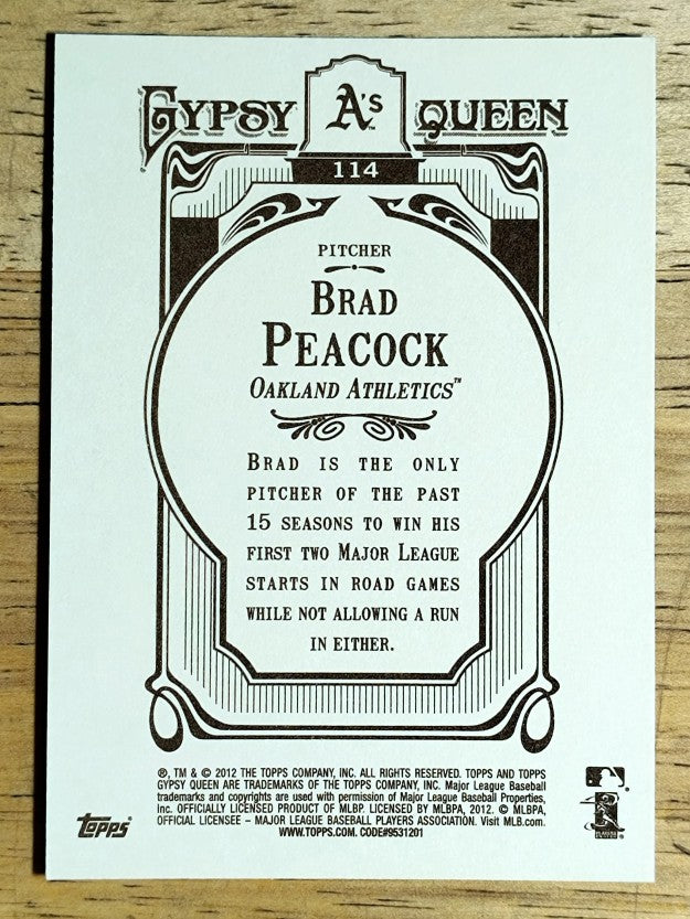 2012 Topps Gypsy Queen #114 Brad Peacock RC