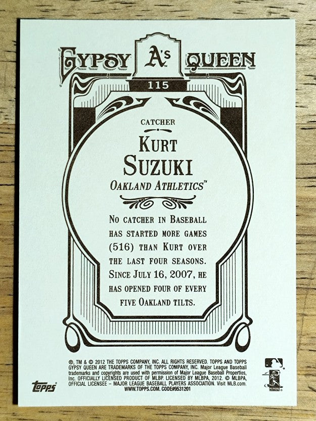 2012 Topps Gypsy Queen #115 Kurt Suzuki