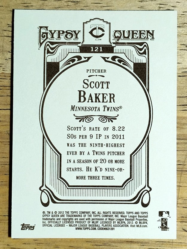 2012 Topps Gypsy Queen #121 Scott Baker