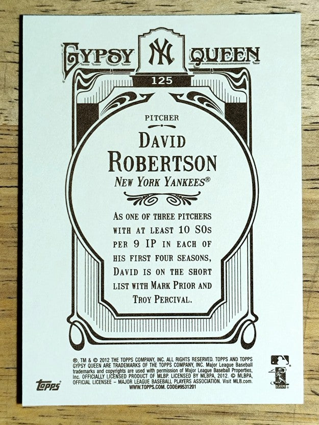 2012 Topps Gypsy Queen #125 David Robertson