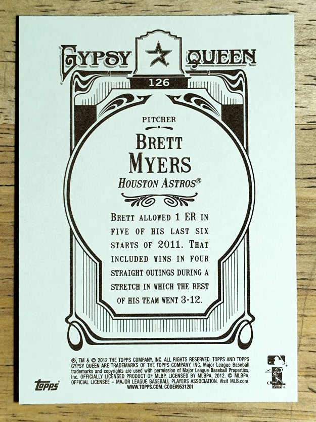 2012 Topps Gypsy Queen #126 Brett Myers